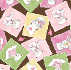 Popcorn Baby Bear Hugs by QT- Bear Patch Pink/Brown